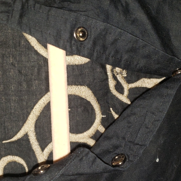 Lili Lalande Black Button Up Long Sleeve Embroidered Shirt Size- 42 - Picture 4 of 10